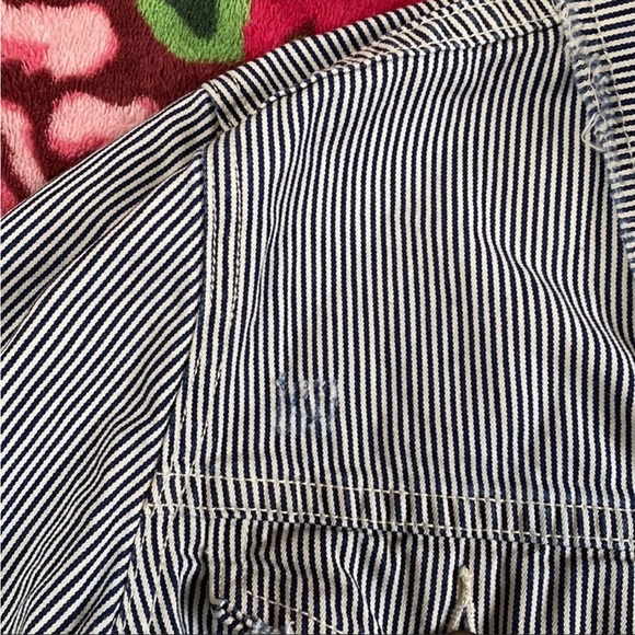 VTG Y2K Levis Pinstripe Train Conductor Jean Denim Jacket - Picture 6 of 13